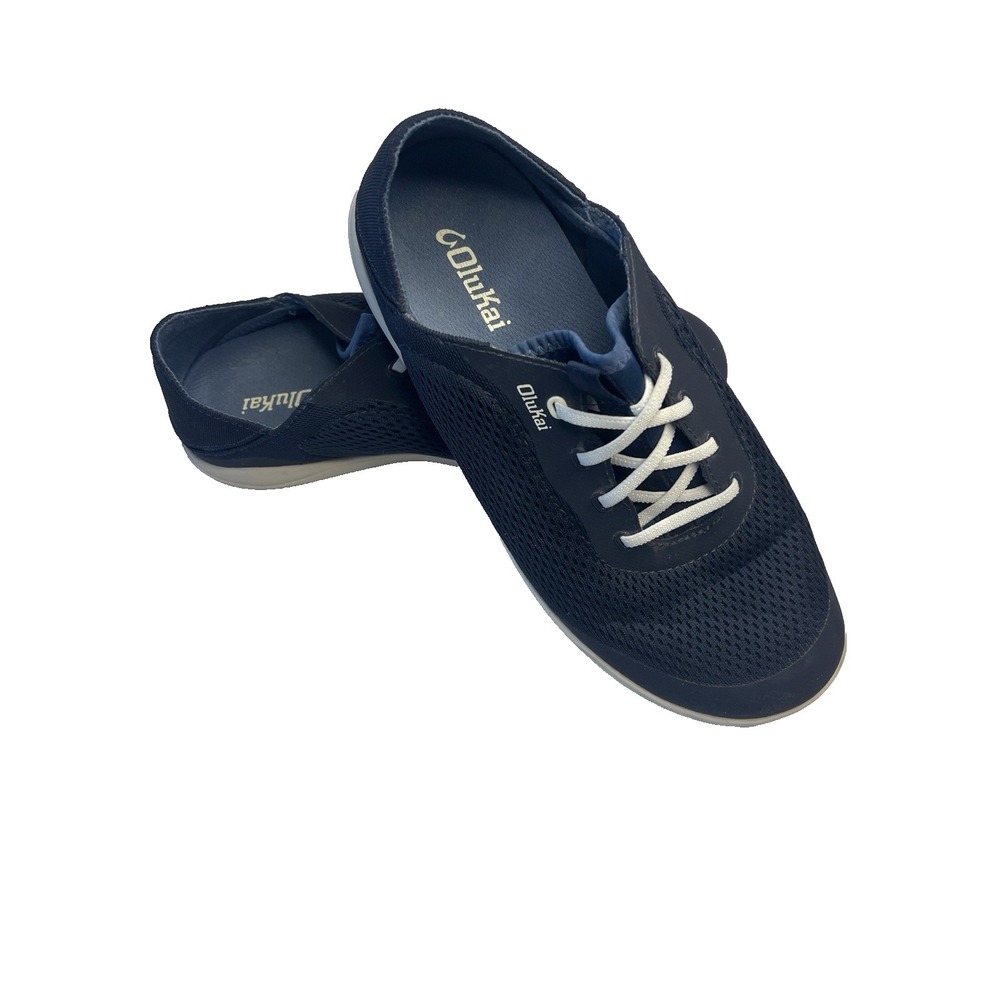 Olu Kai Moku Pae Blue Boat Shoes Navy Slip-On Men 9 Comfort Outdoor Summer